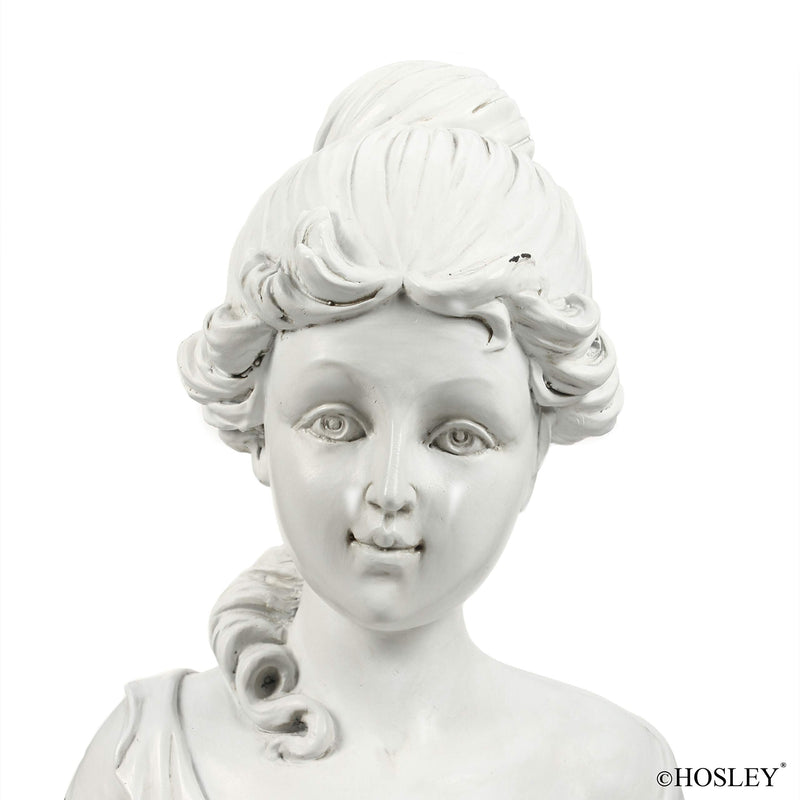 Hosley Victorian Style Figurehead Sculpture 15 Inch High: Antique White Retro Vintage Aged Finish, Art Bust Sculpture.