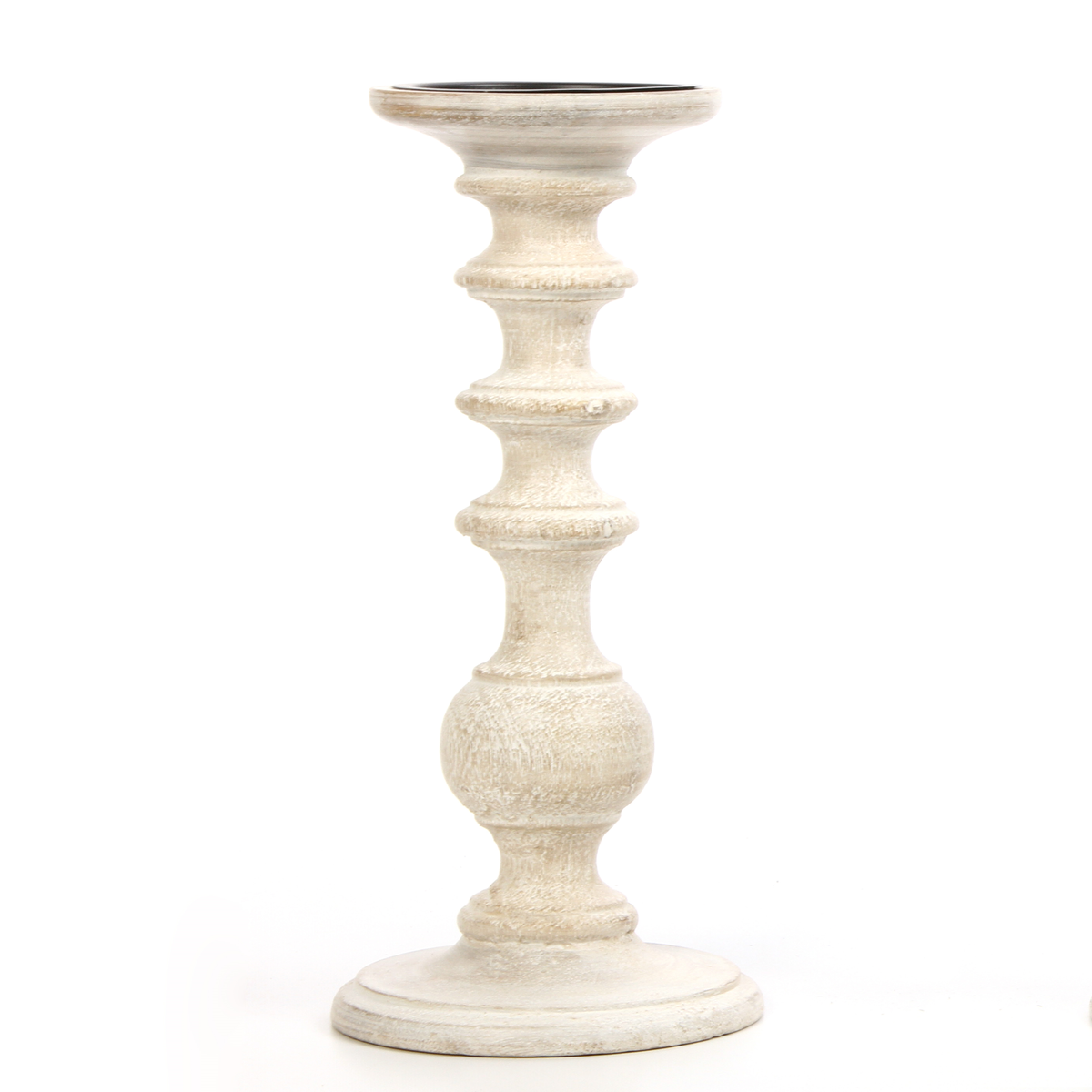 Embrace Country Charm with Our 11 Inch White Wooden Pillar Candle Holder Classic Farmhouse Elegance for Timeless Home Decor