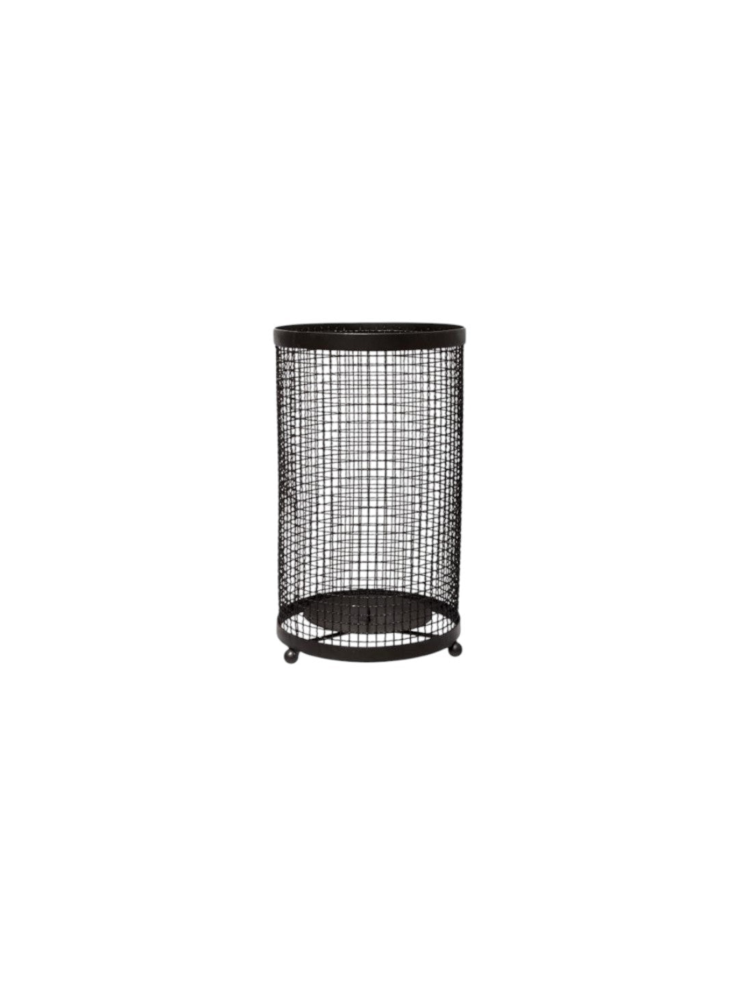 Iron Pillar Candle Holder/Sleeve, Black Color, 9.75 inches High