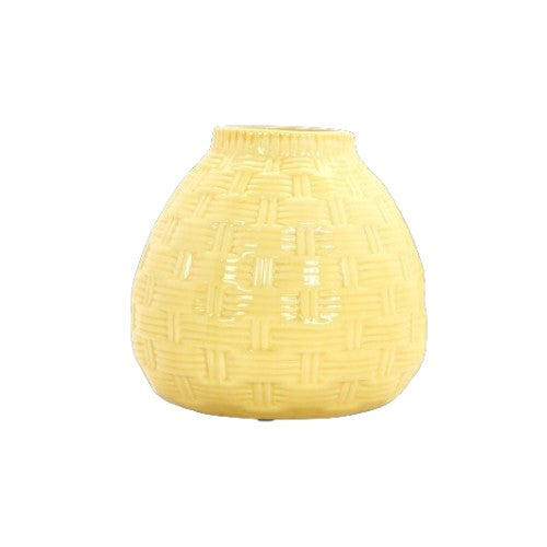 6.5 High Yellow Ceramic Table Top or Floor Vase. Ideal Gift for Wedding, Bridal, or Party O9