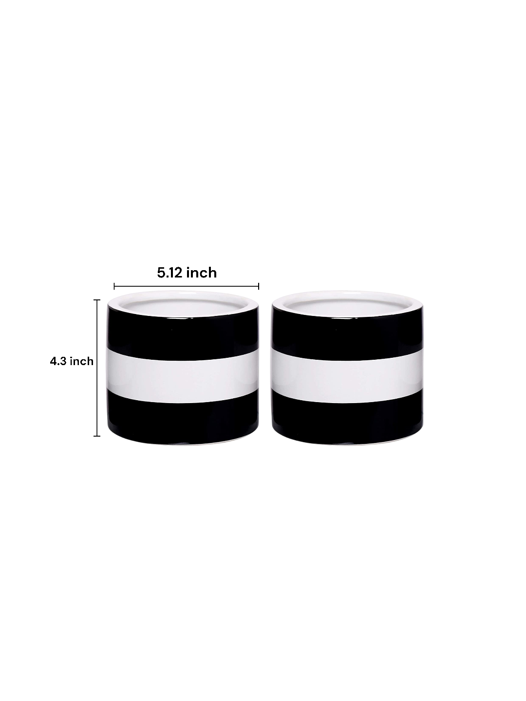 Small Black and White Stripe Pot 5.12 Inch Long. Ideal Floral Vase Gift for Wedding Special Occasion Home Office Dried Floral Arrangements O5