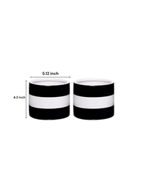 Small Black and White Stripe Pot 5.12 Inch Long. Ideal Floral Vase Gift for Wedding Special Occasion Home Office Dried Floral Arrangements O5