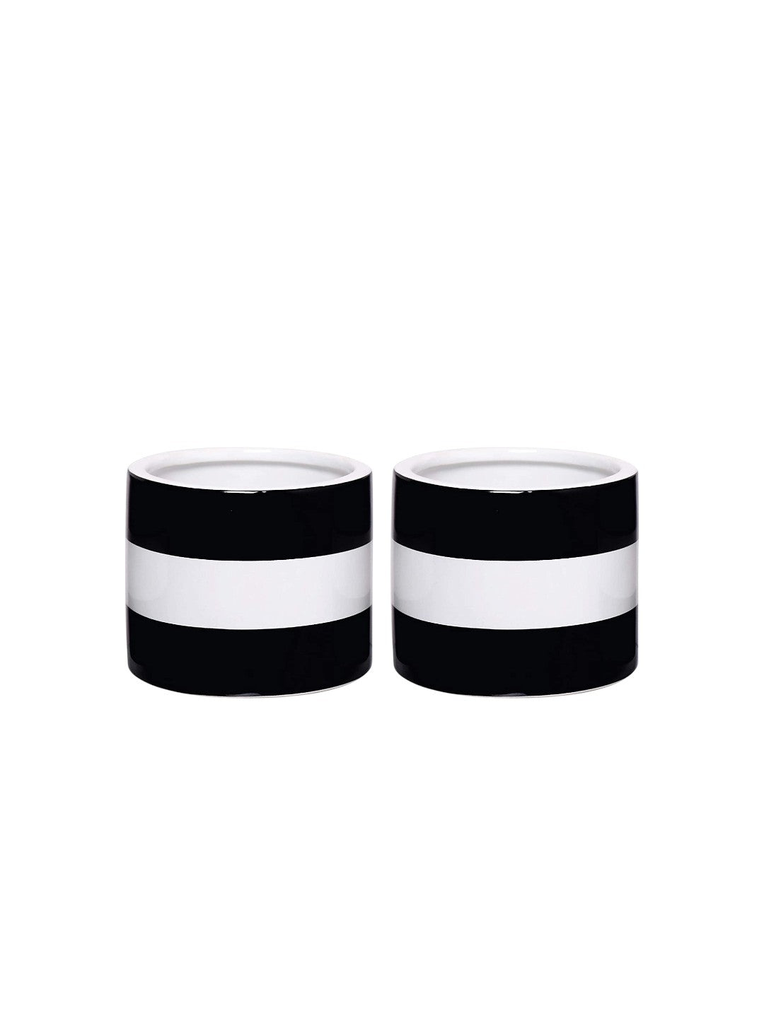 Small Black and White Stripe Pot 5.12 Inch Long. Ideal Floral Vase Gift for Wedding Special Occasion Home Office Dried Floral Arrangements O5