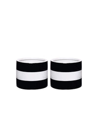 Small Black and White Stripe Pot 5.12 Inch Long. Ideal Floral Vase Gift for Wedding Special Occasion Home Office Dried Floral Arrangements O5