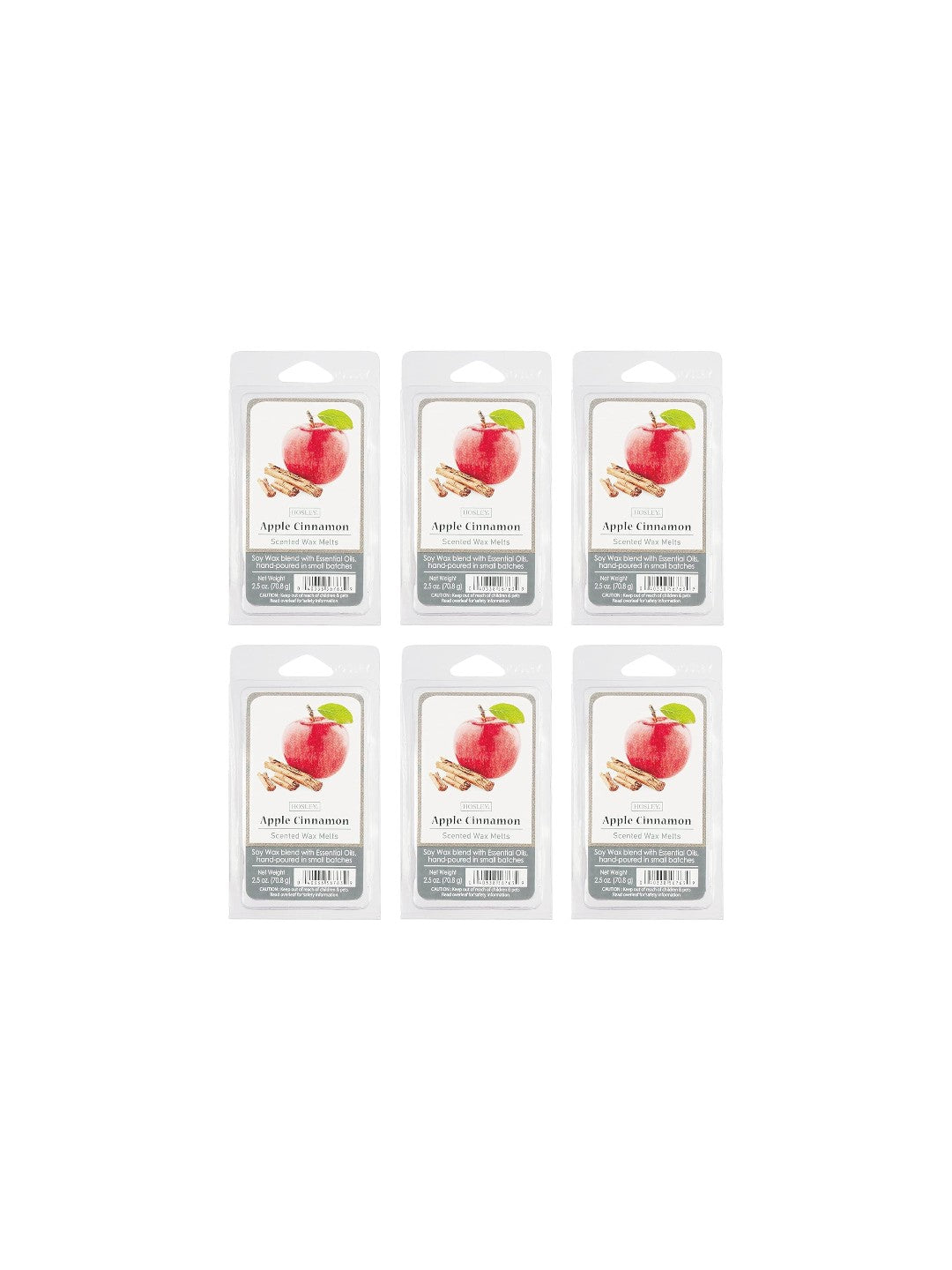 Set of 6 Apple Cinnamon Scented Wax Cubes/Melts - 2.5 oz Each. Hand Poured Wax Infused with Essential Oils. Bulk Buy. Ideal for Weddings, Spa, Reiki, Meditation Settings