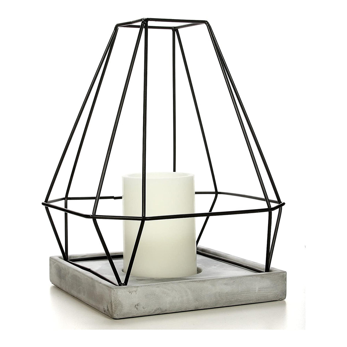 HOSLEY®  Iron  Lantern with Cement Tray, 11 inches High