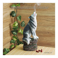 HOSLEY®  Resin Smoking Wolf Incense Cone Holder,  12 inches High each