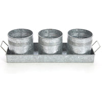 HOSLEY® Iron Galvanized Planter With Tray, Set of 3 , 5 inches High each