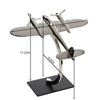 Hosley Mid-Century Modern Decorative Tabletop Sculpture Plane - Your Choice of Designs (B-Silver Plane)