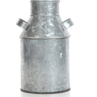 HOSLEY® Iron Galvanized Milk Can,  9.75 inches High