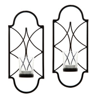 Hosley Set of 2 12 Inch High Iron Tealight Candle Wall Sconces Ideal Gift for Wedding Special Occasion Spa Aromatherapy Hand Made by Artisans O3