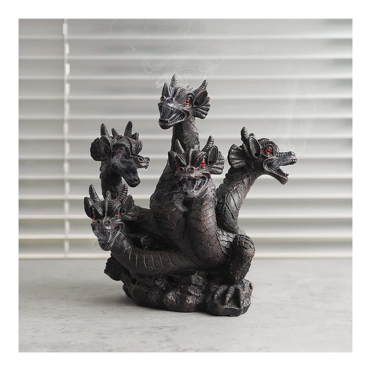 HOSLEY®  Resin Smoking Dragon Incense Cone Holder,  8.5 inches High each