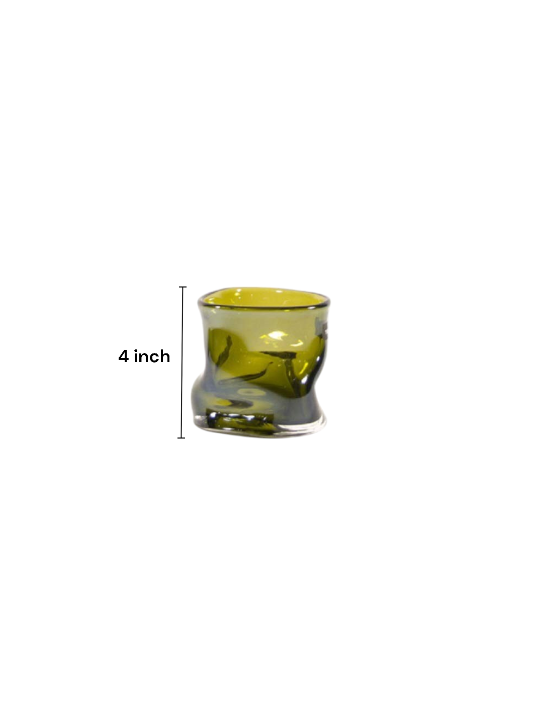 Set of 2 Olive Crumple Glass Votive Floral Vase LED Lantern Tealight Holder 4 Inch Diameter Ideal Gift for Wedding Party Home Decor Tropical LED Tealight Votive Garden Office Spa Settings O9