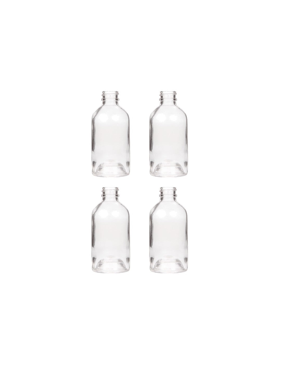 Essential Elegance: Set of 4 Diffuser Boston Round Style Glass Bottles (85ml) Perfect for Storing and Showcasing Your Favorite Essential Oils