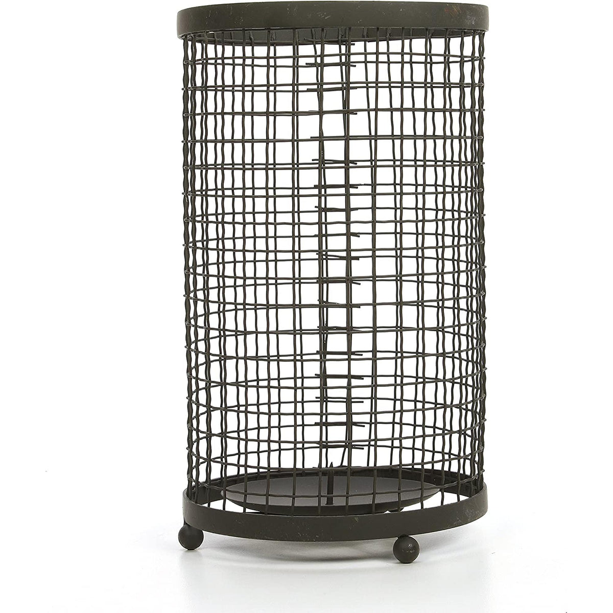 HOSLEY®  Iron Pillar Candle Holder/Sleeve, Black Color, 9.75 inches High