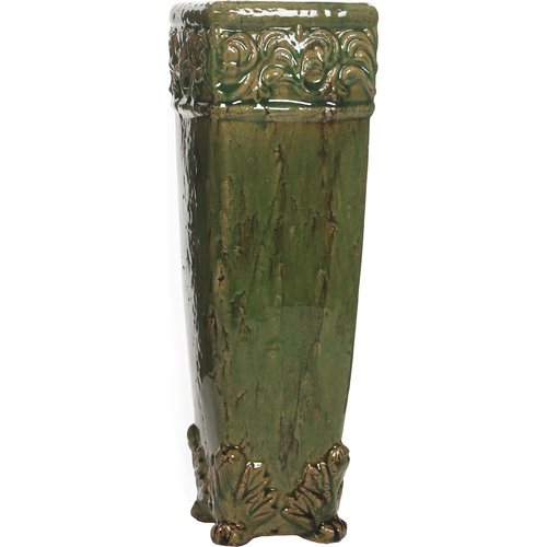 16 High Green Ceramic Floor Vase/Planter. Green Drip Glazed.Ideal Gift for Weddings, Special Occasions and for Reiki, Spa, Candle Gardens, Meditation Settings O9