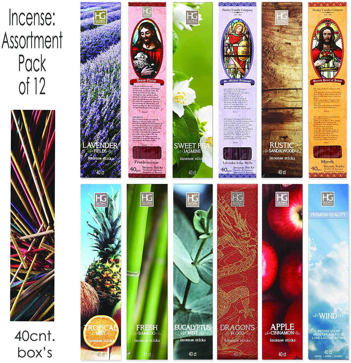 Assorted Fragrances Incense Stick, 480 pack