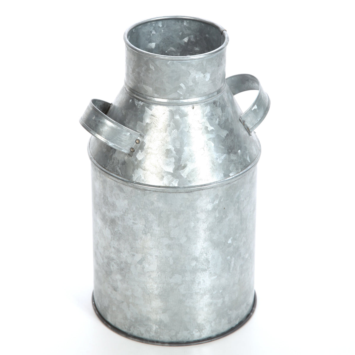 Iron Galvanized Milk Can,  9.75 inches High