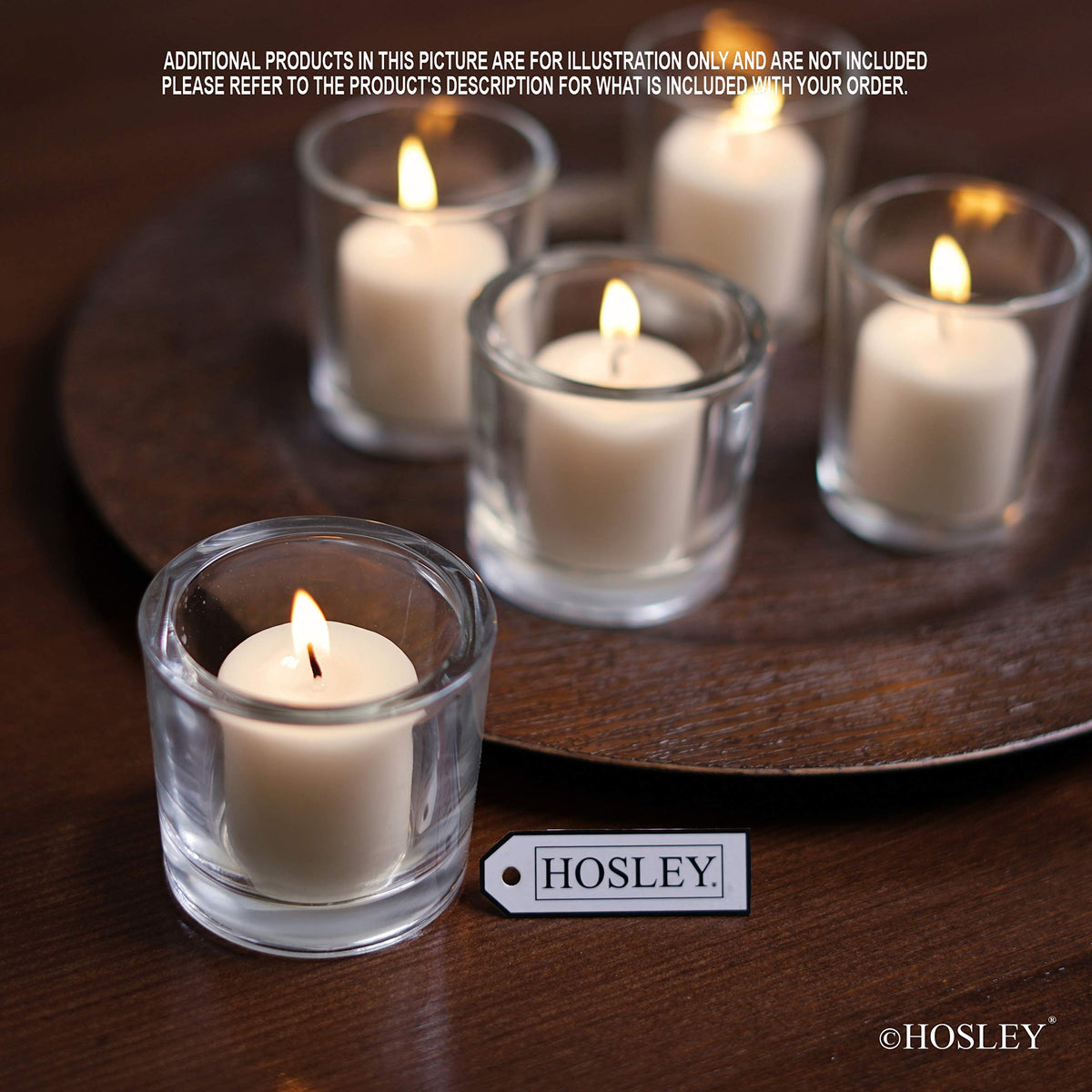 HOSLEY®  Glass Clear Chunky Candle Holders, Set of 6, 2.4inches High each