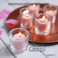 HOSLEY®  Glass Clear Chunky Candle Holders, Set of 6, 2.4inches High each