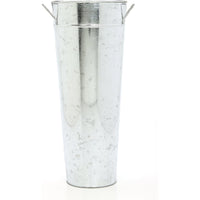 HOSLEY® Iron Galvanized Vase, 15 inches High