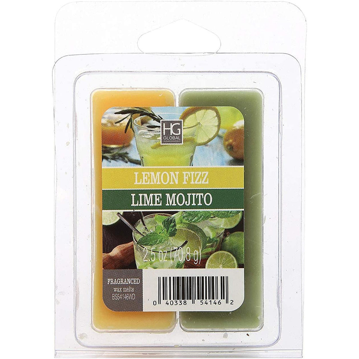 HOSLEY®  Dual fragrance Wax Cubes,  Lemon Fizz/Lime Mojito  Set of 6,  2.5oz each