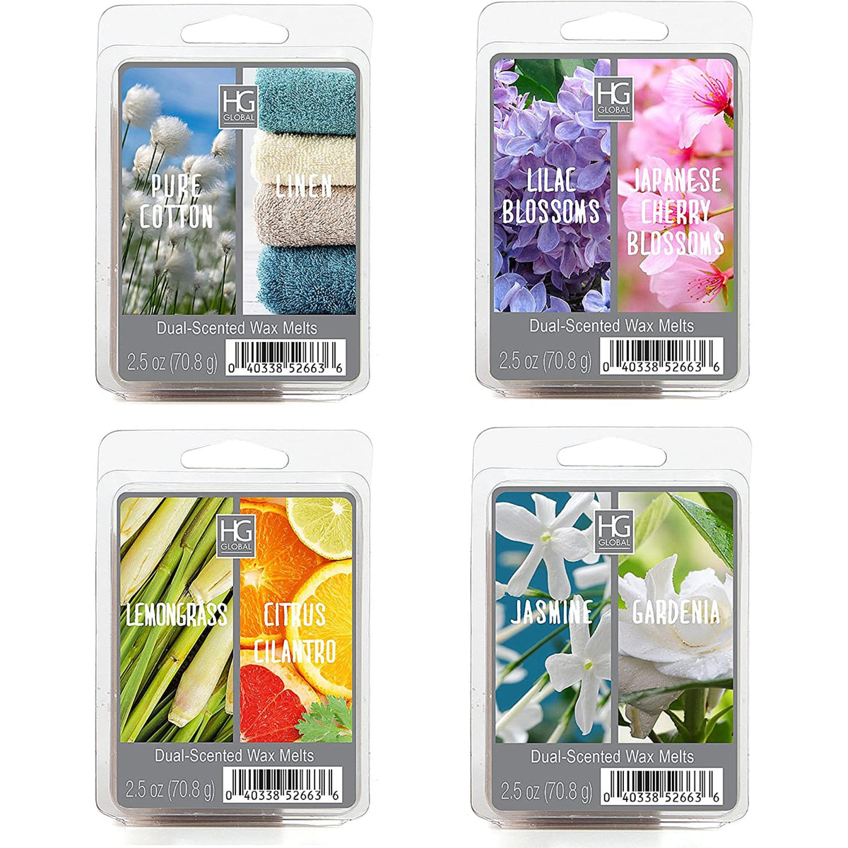 HOSLEY®  Dual fragrance Wax Cubes,  4 Assorted Fragrances,  Set of 6,  2.5oz each