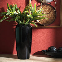 HOSLEY® Ceramic Vases, Black Glazed, Set of 2, 10 inches High each