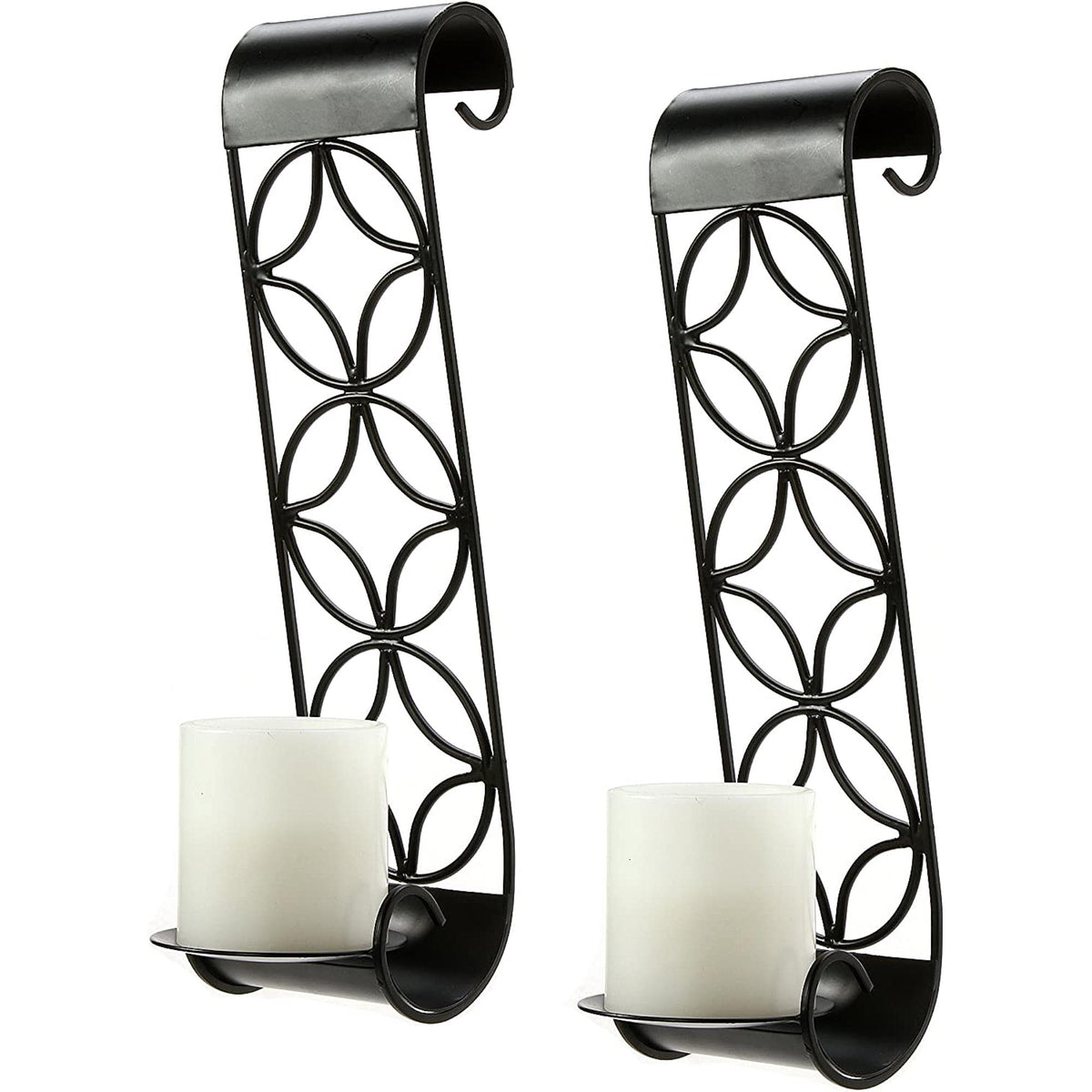 HOSLEY® Iron Wall Sconces,  Black Color, Set of 2,  14 inches High