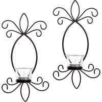 HOSLEY® Iron Wall Sconces,  Black Color, Set of 2,  11.5 inches High