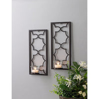HOSLEY® Iron Wall Sconces,  Black Color, Set of 2,  11 inches High