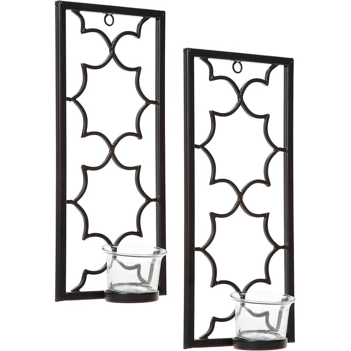 HOSLEY® Iron Wall Sconces,  Black Color, Set of 2,  11 inches High