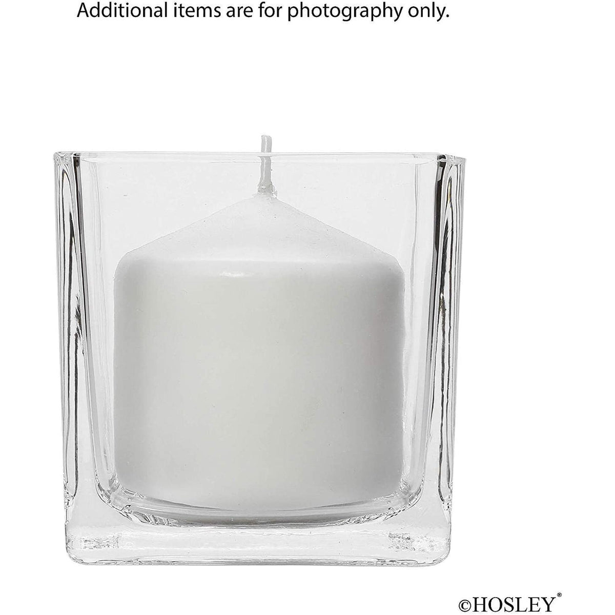 HOSLEY®  Square Vase / Candle Holder,  Clear Glass,  4 inches  SQ