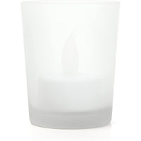 HOSLEY®   Glass Votive / Tealight Holder, Frosted White Finish,  Pack of 48