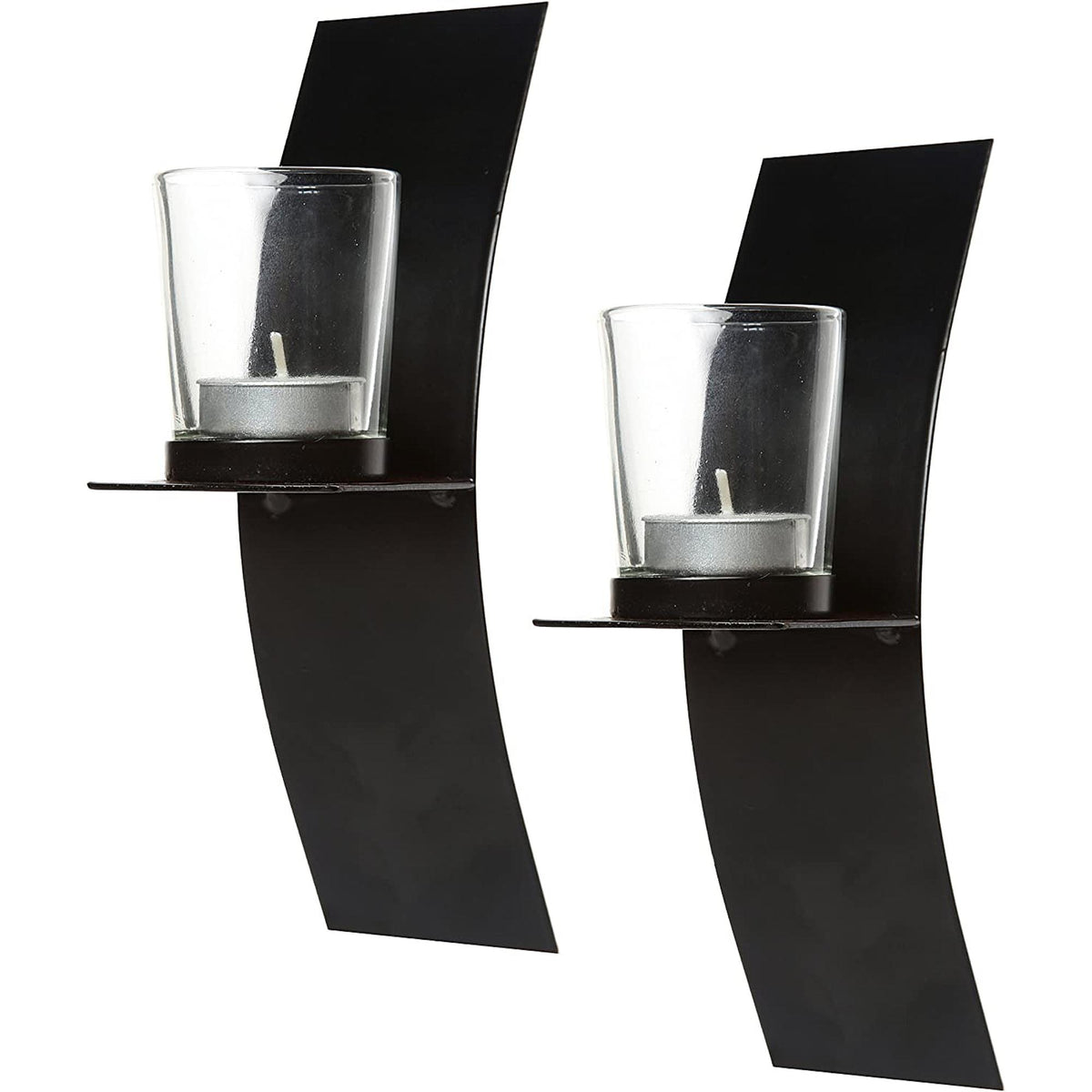 HOSLEY® Iron Wall Sconces,  Black Color, Set of 2,  9 inches High