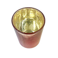 HOSLEY®  Glass Tea Light Candle Holder, Metallic Rose Gold Finish, Set of 7,  2.65inches High each