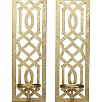 HOSLEY® Iron Wall Sconces,  Gold Finish, Set of 2,  16.5 inches High