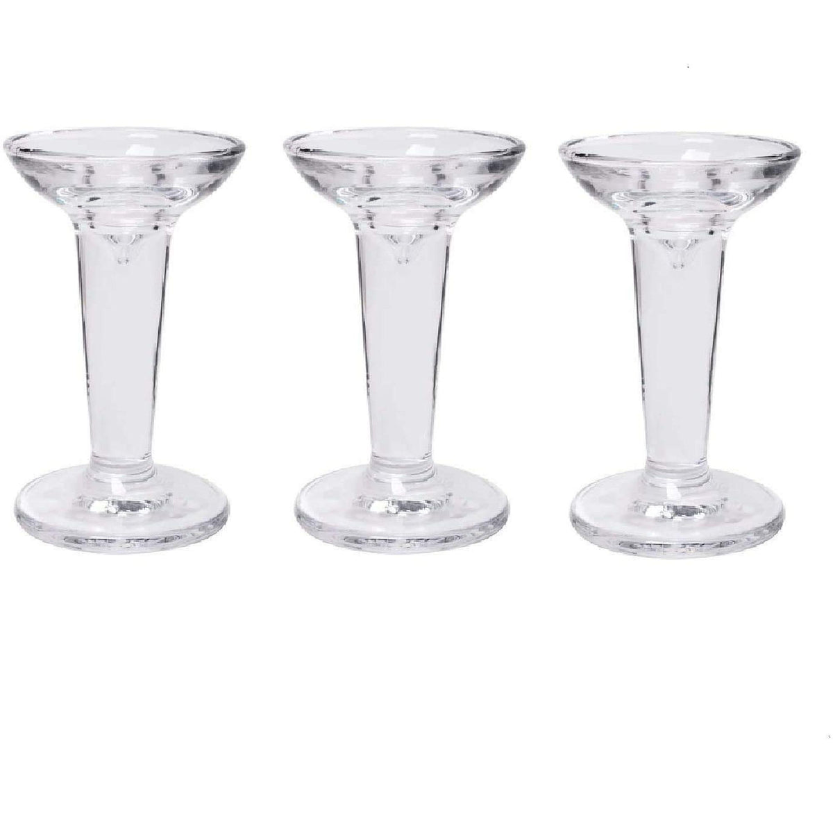 HOSLEY®  Clear Glass Candle Holders, Set of 3, 5 inches High each