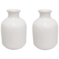 HOSLEY® Ceramic Bud Vases,  White Glazed, Set of 2,  5 inches High each