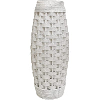 HOSLEY®  Natural Weaving Floor Vase,   White finish,   24 inches High