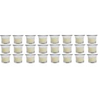 HOSLEY®  Clear Glass Filled Unscented Candles, Oyster Cup Style , Ivory  Color, 24 Pack