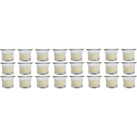 HOSLEY®  Clear Glass Filled Unscented Candles, Oyster Cup Style, Ivory Color, 240 Pack