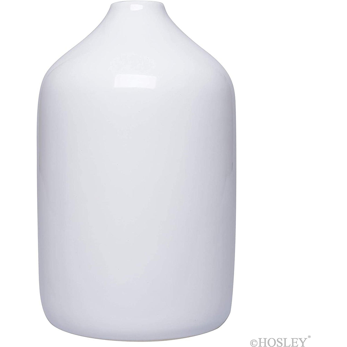 HOSLEY® Ceramic Vase,White Glazed, 8 inches High