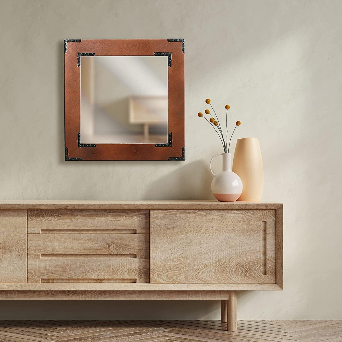 HOSLEY®  Wood Frame Mirror, 20 inches High
