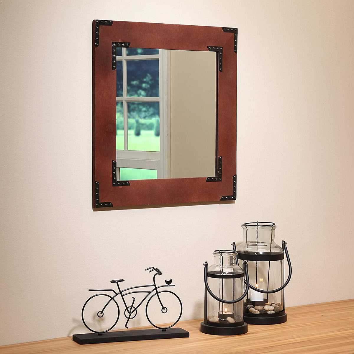 HOSLEY®  Wood Frame Mirror, 20 inches High