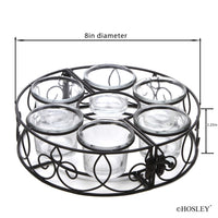 HOSLEY®  Outdoor Umbrella Pole Votive Candle Holder With 6 Glass Candle Holders, 8 inches Diameter