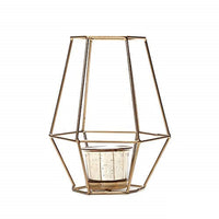HOSLEY®  Iron Lantern With Metallic Gold Glass Tealigh holder, 7 inches High