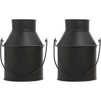 HOSLEY® Zinc Jug Vases/Planters, Black Color, Set of 2, 7 Inches High each