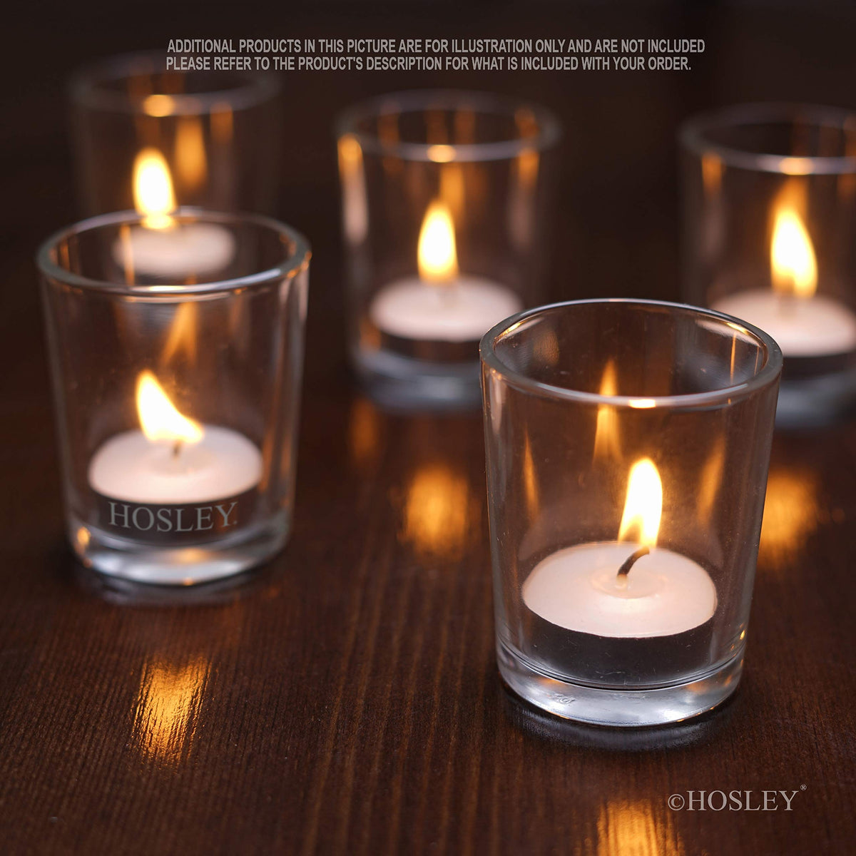 HOSLEY® Glass Clear Votive / Tealight Holders, Set of 12