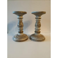 HOSLEY®  Wood High Candle Holder, Set of 2, 8 inches High each